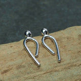 Silver Arc Stud Earrings
