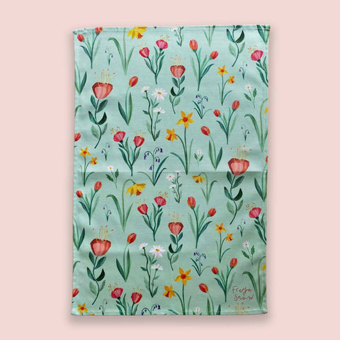 Spring Flowers - Tea Towel
