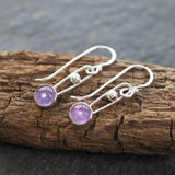 Amethyst & Silver Dangle Drop Earrings