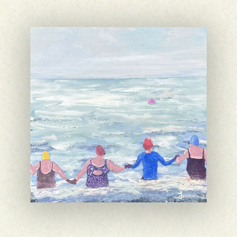 Girls To The Buoy - Original Painting - Acrylic on Board