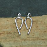 Silver Arc Stud Earrings