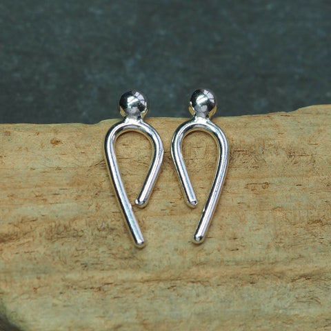 Silver Arc Stud Earrings