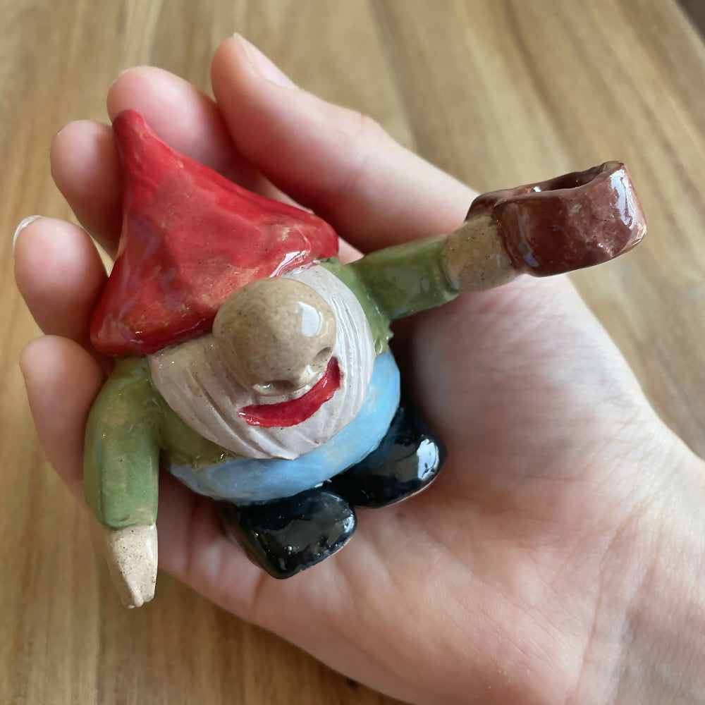 Hand Sculpted Drinking Gnome