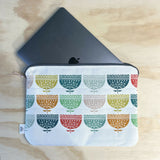 Handmade 14" Laptop/sketchbook sleeve/project pouch | Flower Print | British Made