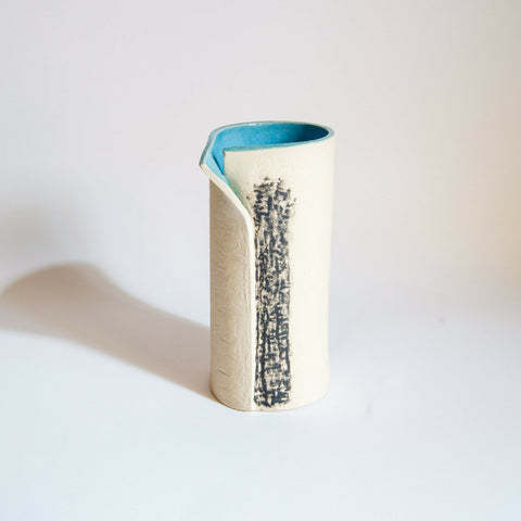 Collared vase turq 01