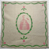 2 x Lady Hoops Linen Napkins - Block Print 3