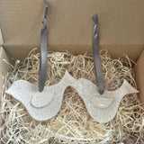 Christmas Decorations, Doves - Handmade Ceramic