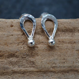 Silver Tear Drop Stud Earrings