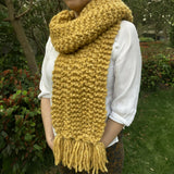 Hand Knitted Chunky Wool Scarf - super soft, cosy and warm