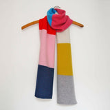 Knitted Lambswool Block Stripe Scarf