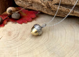 Chunky Silver & Brass Acorn Necklace by Curious Magpie 1 copy