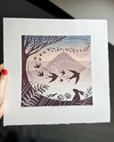 Solstice Sunrise - Original Lino Print