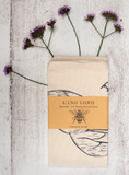 Cotton Tea Towel with Bee Lino Print