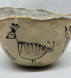 Handmade Stoneware Ceramic Pinch Pot - Birds