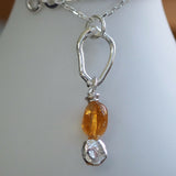 Citrine and Recycled Silver Pendant