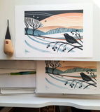 Midwinter's Eve - Original Lino Print