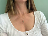 Silver Petal Necklace by Curious Magpie Jewellery worn 2