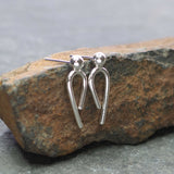 Silver Arc Stud Earrings