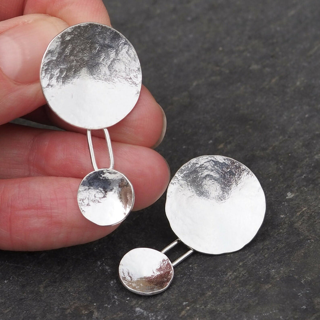 Large disc stud earrings deals