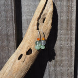 Fluorite, amazonite and carnelian earrings