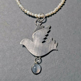 Pearl Necklace with Dove and Moonstone Pendant 4