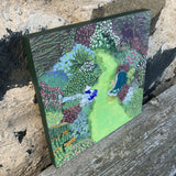 A Fabulous Spot In The Garden - Original Painting On Wood
