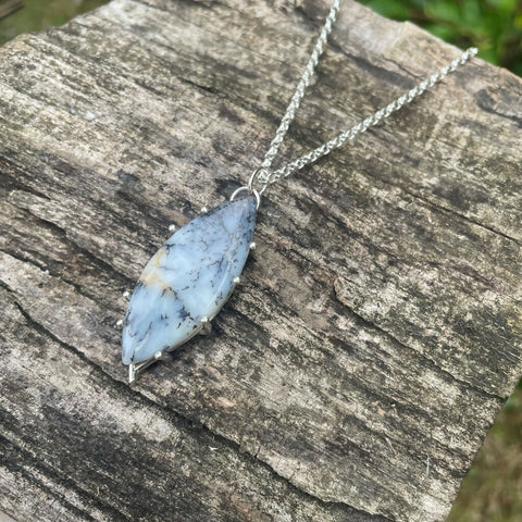 Dendritic opal pendant necklace 2