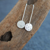 Textured Silver Drop Earrings