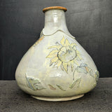 Sunflower Bottle Vase - handmade ceramic