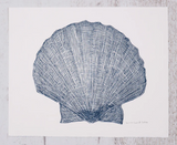 Single Scallop Shell Lino Print
