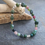 Tourmaline and Jade Bead Bracelet