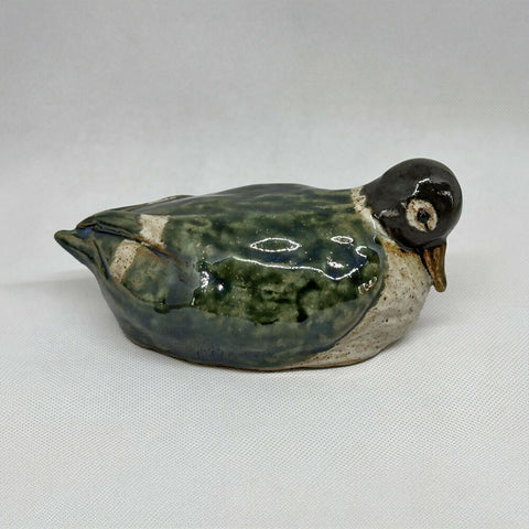 Original Handmade Stoneware Wild Duck - Ceramic Sculpture