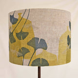 Gingko Leaves and Moths Lampshade - Screen Printed and Embroidered - Medium