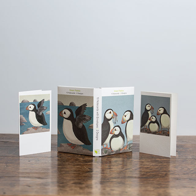 Catriona Hall, Puffin Family +  Puffins, Set of note cards