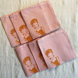 6 napkins - pink - Lady Hoops