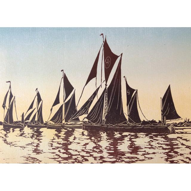 Anne Townshend, The Barge Race, Fine Art Greeting card, Blank Inside