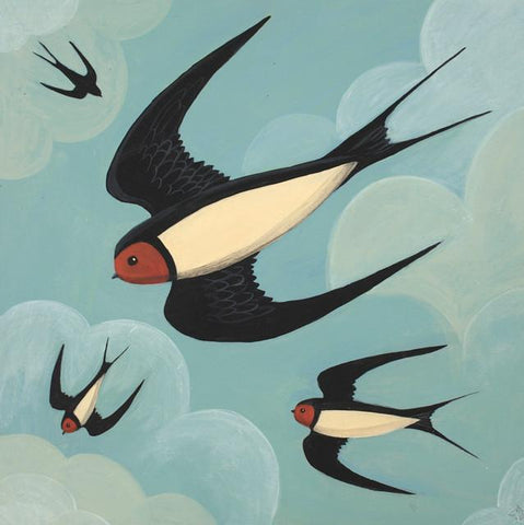 Catriona Hall, Swiftly Swooping Swallows, Art Card