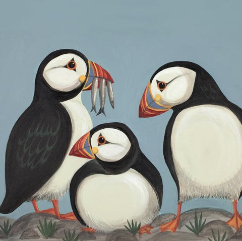 Huffin and a Puffin, by Catriona Hall, Art Card, Blank Inside