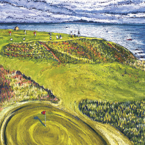 Cath Read, Golfing, Blank Art Card