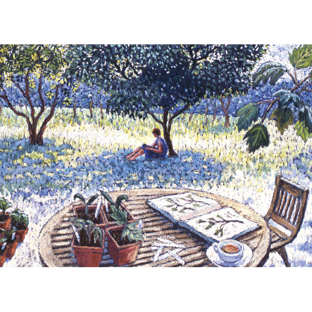Cath Read, Taking A Break (In The Garden), Blank Art Card