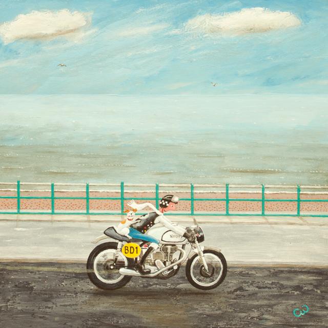 Chris Williamson, The Norton (Motorbike), Blank Art Greeting Card