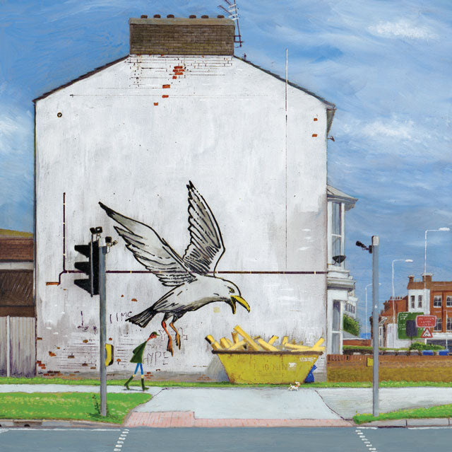 Chris Williamson, Wingful of Fries (Banksy), Fine Art Greeting Card