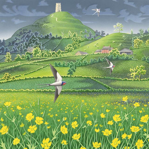 David Alderslade, Three Swallows, Fine Art Card