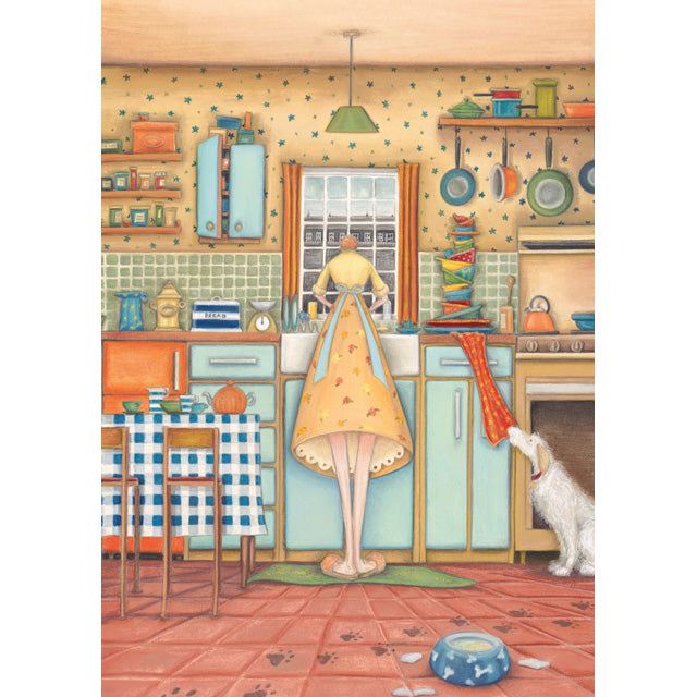 Dotty Earl, Another Kitchen Sink Drama, Fine Art Greeting Card blank inside