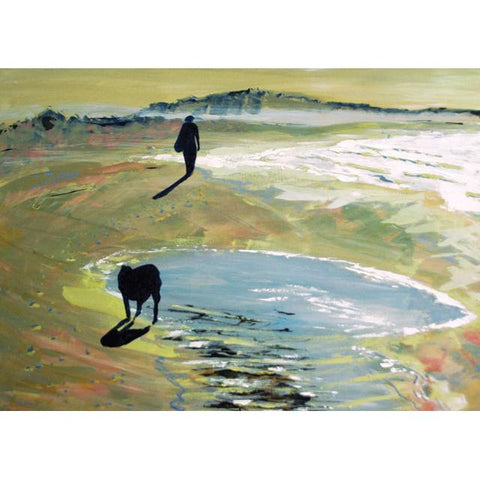 Geoff Hargraves, Walking The Shoreline, Fine Art Greeting Card