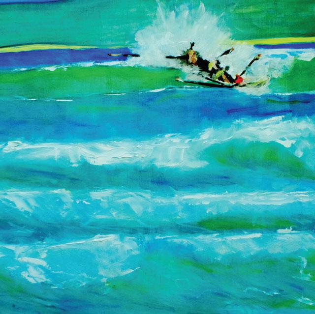 Geoff Hargraves, Surfboat, Fine Art Greeting Card