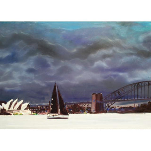 Geoff Hargraves, Harbour Afternoon Storm Clouds , Fine Art Greeting Card