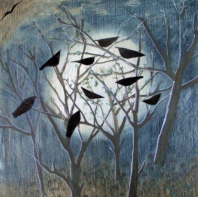 Hannah Hann, Moon Birds and Trees, Art Card