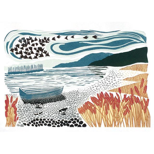 Helen Maxfield, Coming In To Land, Printmaker's Art Card