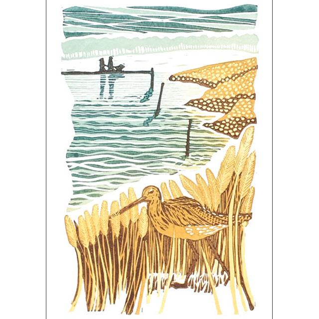 Helen Maxfield, A Walk By The Water, Printmaker's Art Card